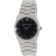 Michael Kors Channing Diamonds Black Dial Silver Steel Strap Watch for Women - MK6089