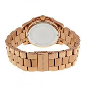 Michael Kors Runway Chronograph Turquoise Dial Rose Gold Steel Strap Watch For Women - MK6164