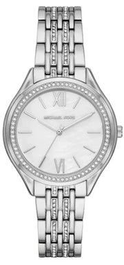 Michael Kors Mindy White Dial Silver Steel Strap Watch For Women - MK7075