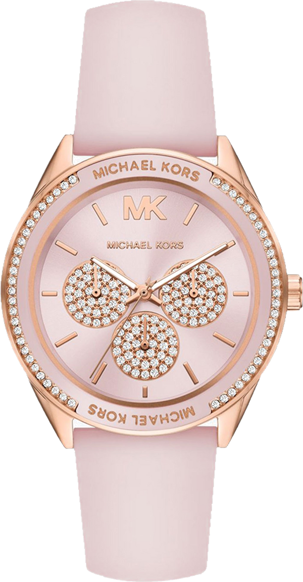 Michael Kors Quartz Pink Dial Pink Silicone Strap Watch For Women - MK6946