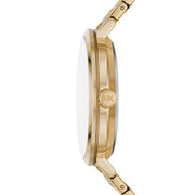 Michael Kors Addyson Three-Hand White Dial Gold Steel Strap Watch for Women - MK4712