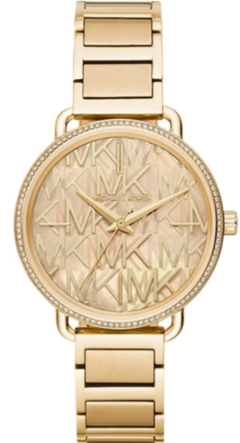 Michael Kors Portia Quartz Gold Dial Gold Steel Strap Watch For Women - MK3886