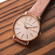 Michael Kors Pyper Quartz White Dial Pink Leather Strap Watch For Women - MK2859