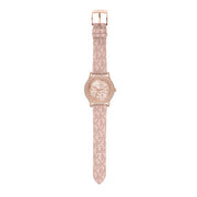 Michael Kors Tibby Multifunction Rose Gold Dial Pink Leather Strap Watch For Women - MK2955