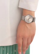 Michael Kors Pyper Quartz White Dial Silver Mesh Strap Watch for Women - MK4338