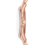 Michael Kors Lauryn Mother of Pearl Dial Rose Gold Dial Rose Gold Steel Strap Watch For Women - MK4491
