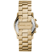 Michael Kors Runway Iridescent Pink Dial Gold Steel Strap Watch for Women - MK5939