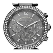 Michael Kors Parker Chronograph Grey Dial Grey Steel Strap Watch For Women - MK6265