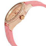 Michael Kors Mini Pilot Quartz Rose Gold Dial Pink Silicone Strap Watch For Women - MK7375