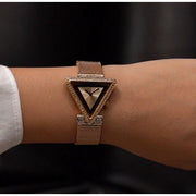 Guess Fame Diamonds Rose Gold Dial Rose Gold Mesh Bracelet Watch for Women - GW0508L3