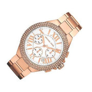 Michael Kors Camille Chronograph White Dial Rose Gold Steel Strap Watch for Women - MK5636