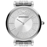 Emporio Armani Gianni T-Bar Quartz Silver Dial Silver Steel Strap Watch For Women - AR11445