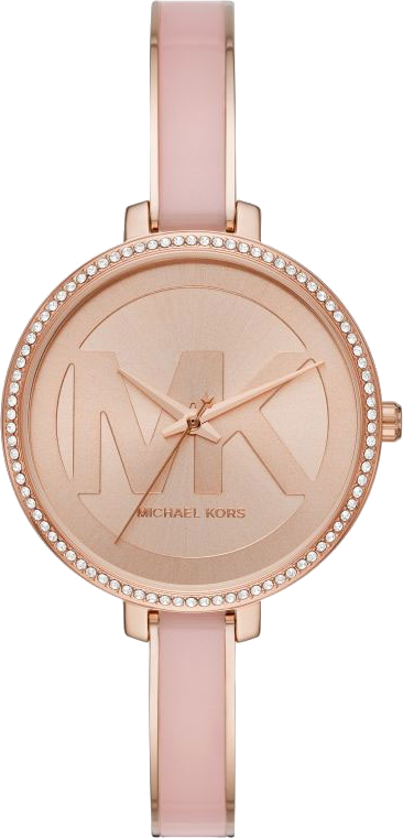 Michael Kors Jaryn Analog Rose Gold Dial Pink Steel Strap Watch For Women - MK4545