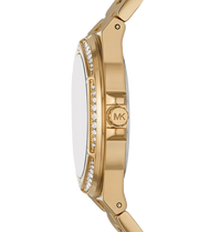 Michael Kors Lennox Gold Dial Gold Steel Strap Watch For Women - MK1062