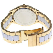 Michael Kors Slim Runway Quartz White Dial Two Tone Steel Strap Watch For Women - MK4295