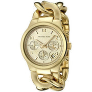 Michael Kors Runway Twist Gold Dial Gold Steel Strap Watch for Women - MK3131