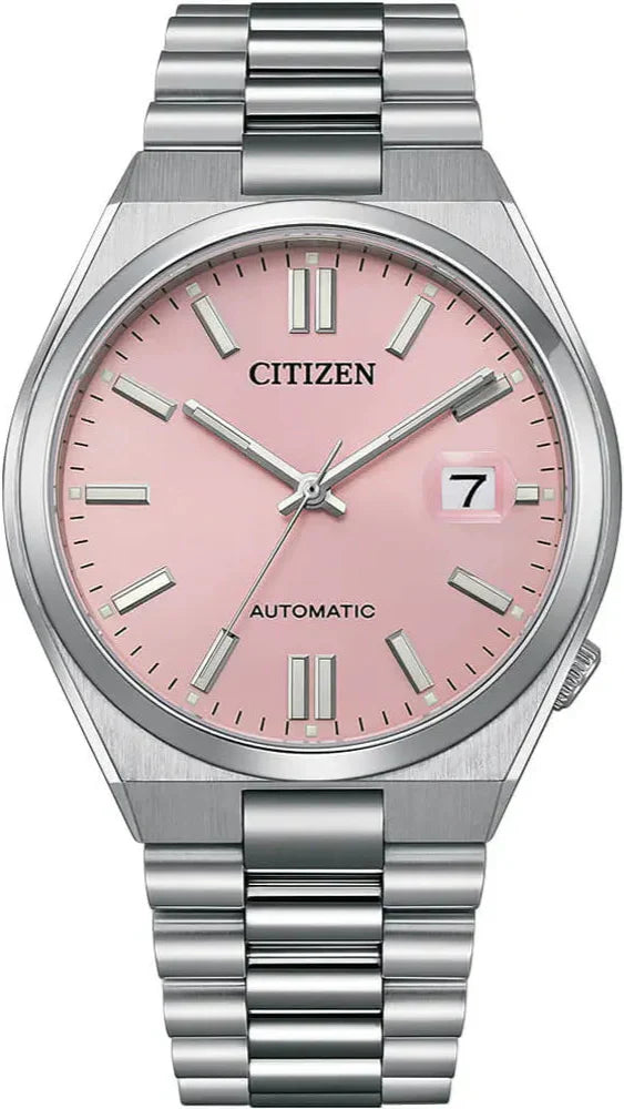Citizen x Pantone Automatic Dreamy Pink Dial Silver Steel Strap Watch For Men - NJ0158-89X