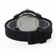 Tommy Hilfiger Denim Black Dial Black Rubber Strap Watch for Men - 1791555