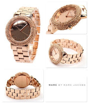 Marc Jacobs Marci Crystals Rose Gold Dial Rose Gold Steel Strap Watch for Women - MBM3192