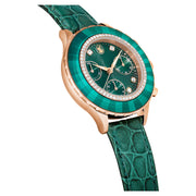 Swarovski Octea Chrono Green Dial Green Leather Strap Watch for Women - 5672931