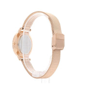 Daniel Wellington Classic Melrose Black Dial Rose Gold Mesh Bracelet Watch For Women - DW00100161