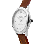 Coach Delancey Slim Cream Dial Brown Leather Strap Watch For Women - 14502789