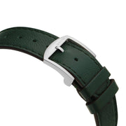 Gucci Grip Silver Dial Green Leather Strap Unisex Watch - YA157412