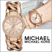 Michael Kors Nini Quartz Crystals Rose Gold Dial Rose Go Watch For Women - MK3236