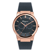 Salvatore Ferragamo Sapphire Black Dial Black Silicone Strap Watch for Men - SFHP00420