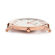 Daniel Wellington Classic Glasgow White Dial Two Tone NATO Strap Watch For Women - DW00100031
