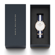 Daniel Wellington Classic Glasgow White Dial Two Tone NATO Strap Watch For Women - DW00100031