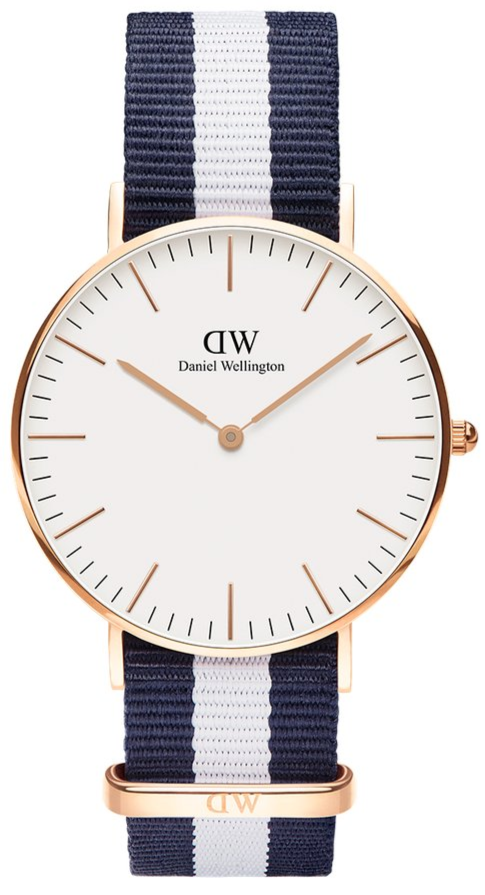 Daniel Wellington Classic Glasgow White Dial Two Tone NATO Strap Watch For Women - DW00100031