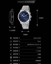 Maserati Epoca Chronograph Blue Dial Silver Steel Strap Watch For Men - R8873618024