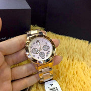 Marc Jacobs Rock Chronograph Rose Gold Dial Rose Gold Steel Strap Watch for Women - MBM3156