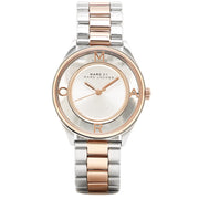 Marc Jacobs Tether Transparent White Dial Two Tone Steel Strap Watch for Women - MBM3436