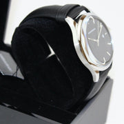 Emporio Armani Lambda Classic Quartz Black Dial Black Leather Strap Watch For Men - AR11020