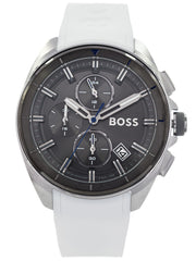 Hugo Boss Volane Chronograph Grey Dial White SIlicone Strap Watch for Men - 1513948