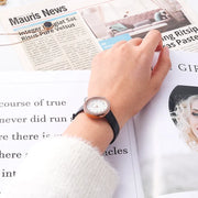 Emporio Armani Rosa Quartz Mother Of Pearl White Dial Black Leather Strap Watch For Women - AR11356