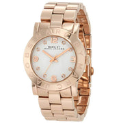Marc Jacobs Amy White Dial Rose Gold Steel Strap Watch for Women - MBM3077