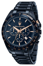 Maserati SFIDA Chronograph Black Dial Black Steel Strap Watch For Men - R8873640011