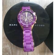 Marc Jacobs Rock Chronograph Purple Dial Purple Silicone Strap Watch for Women - MBM2549