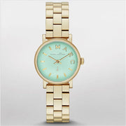 Marc Jacobs Baker Mint Green Dial Gold Steel Strap Watch for Women - MBM3284