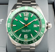 Tag Heuer Formula 1 Limited Edition Green Dial Silver Steel Strap Watch for Men - WAZ1017.BA0842