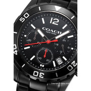 Coach Kent Chronograph Black Dial Black Steel Strap Watch for Men - 14602554