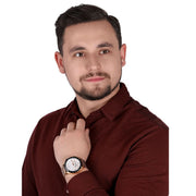 Maserati Traguardo 45mm Chronograph Rose Gold Mesh Strap White Dial Watch For Men - R8873612011