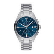 Emporio Armani Claudio Chronograph Blue Dial Silver Steel Strap Watch For Men - AR11541