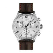 Tissot T Sport Chrono XL Classic Silver Dial Brown Leather Strap Watch For Men - T116.617.16.037.00