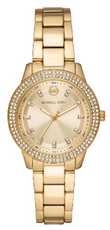 Michael Kors Tibby Pave Gold Dial Gold Steel Strap Watch for Women - MK1057