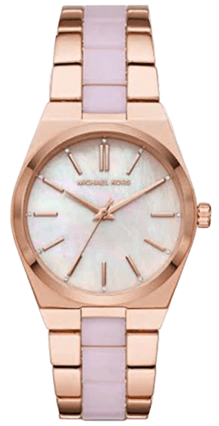 Michael Kors Channing Quartz Mother of Pearl Pink Dial Two Tone Steel Strap Watch For Women - MK6652