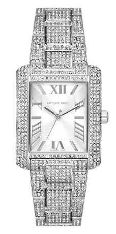 Michael Kors Emery Analog Crystals Silver Dial Silver Steel Strap Watch for Women - MK4648